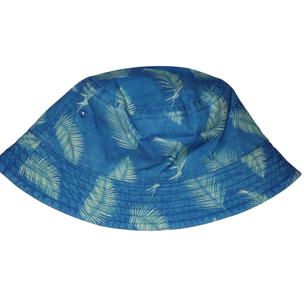 American Eagle Mens Outer Banks Palm Leaf Tropical Bucket Hat Blue S/M - Picture 1 of 5